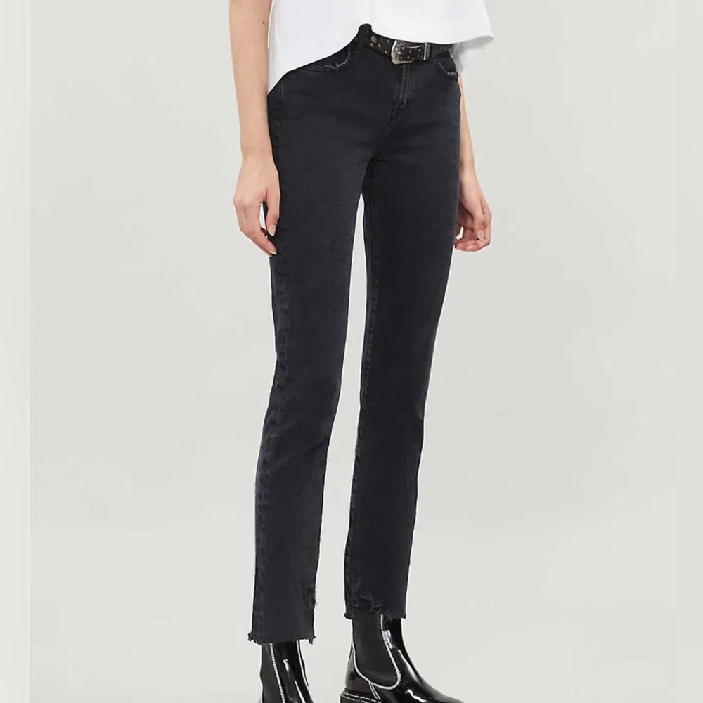 Agolde Black Distressed Hem Women Jeans